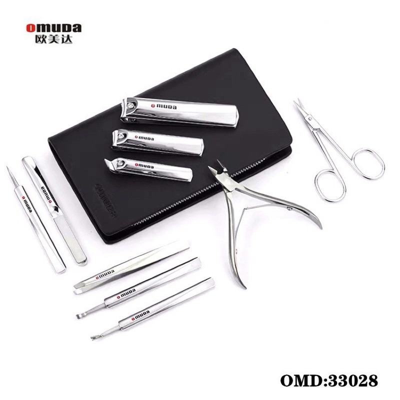 ชุดกรรไกรตัดเล็บสแตนเลส OMUDA 10ชิ้น ของแท้ 100%