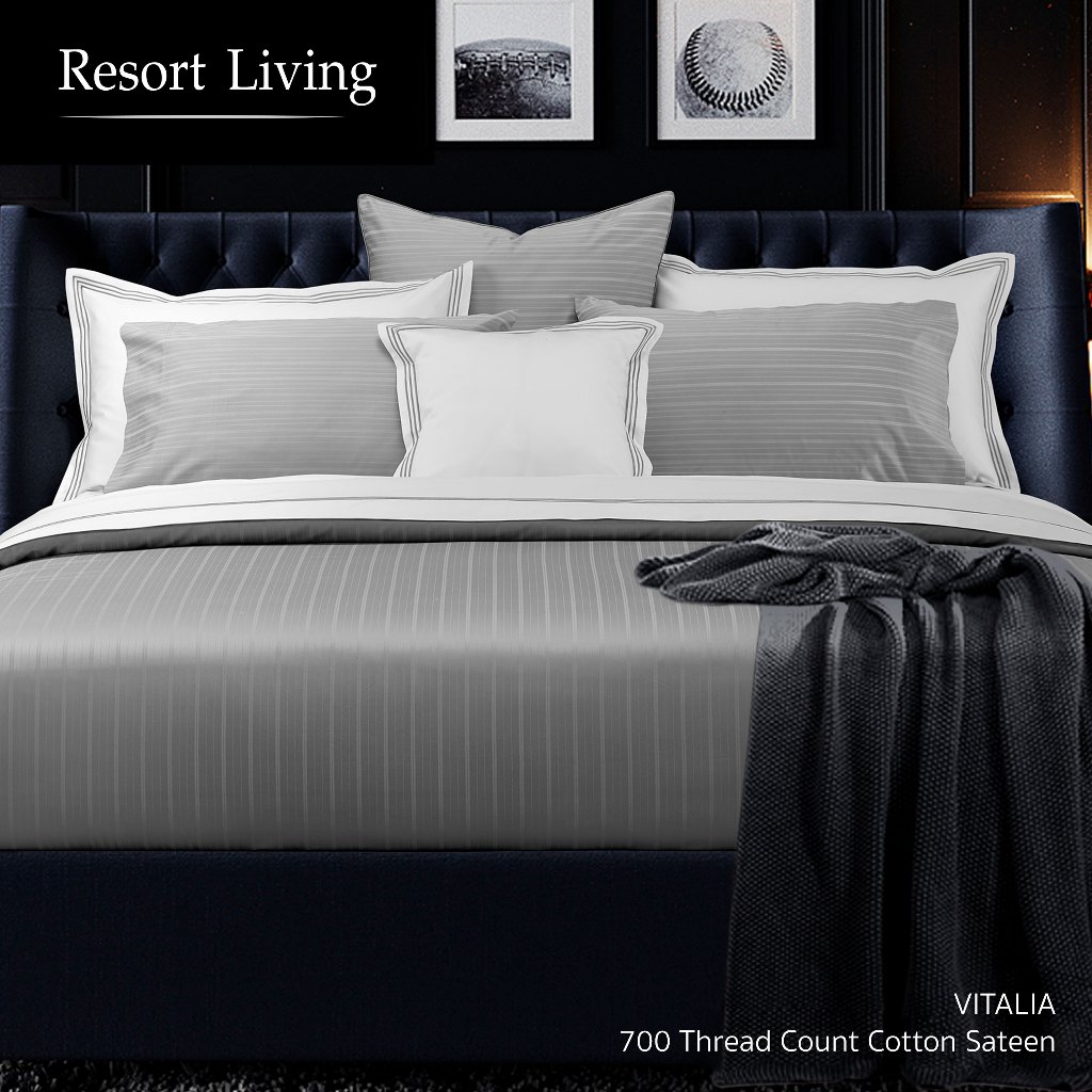 SANTAS HOME ผ้าปูที่นอนรัดมุม รุ่น Vitalia Cotton Sateen 700 เส้นด้าย