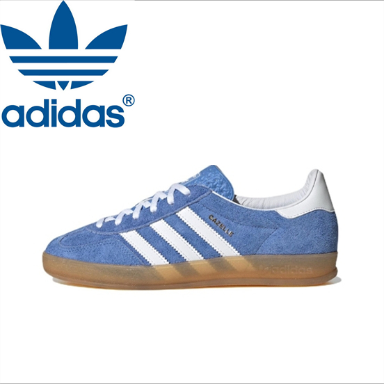 【ของแท้ 100%】adidas originals Gazelle Indoor Blue white brown