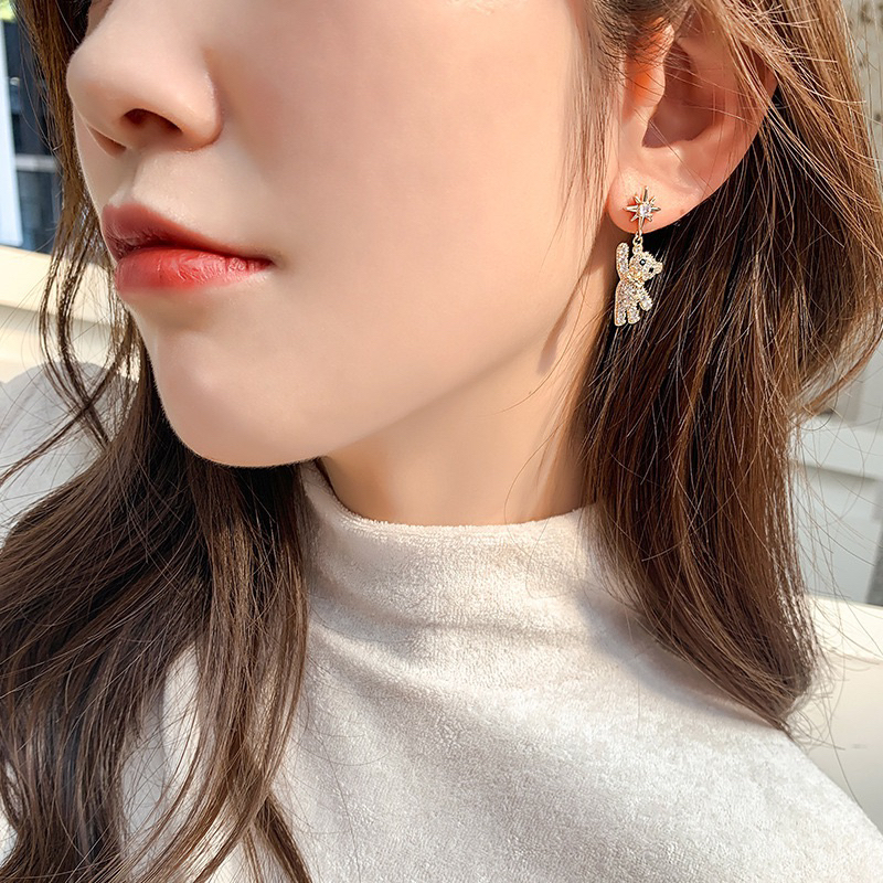 พร้อมส่ง‼️ต่างหูน้องหมีเพชรดาวสุดคิ้ววิบวับ แมทง่ายกับทุกลุค ราคา ถูกที่สุด ดีลบีเคเค แกลเลอรีภาพที่ 2
