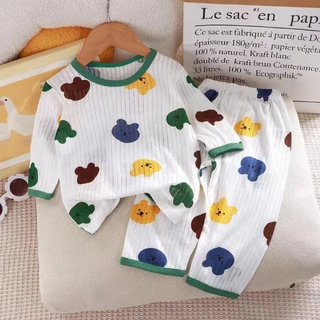 WT8 พร้อมส่ง ชุดนอนเด็ก ผ้าใยไผ่ นิ่มๆใส่สบาย
