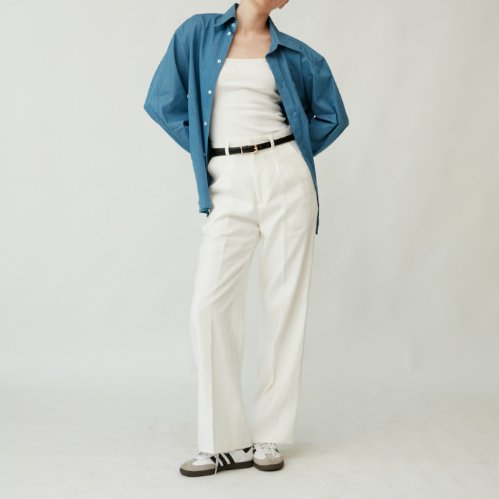 RUMON - Wide Leg Linen Pants กางเกงขายาว ผ้าลินิน ทรงขากว้าง
