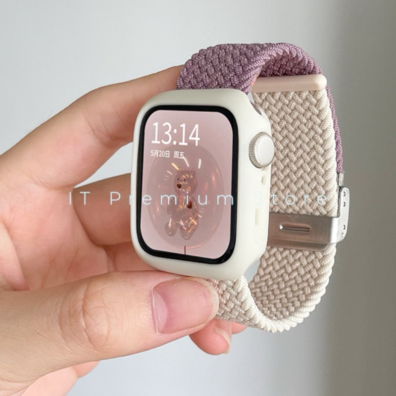 สายถักยืดได้สรทูโทน มินิมอล สายนาฬิกา watch ultra 8 7 6  5 4 3 สาย smart watch ปรับง่าย มีทุกขนาดสาย41/44/45/49mm - รูปที่ 4