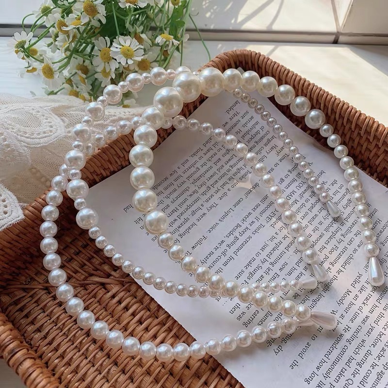 COD-ในไทย💖1บาทที่คาดผม ประดับมุก ละเอียดอ่อน ย้อนยุคหวาน สไตล์เกาหลี เด็กนักเรียนสำหรับผู้หญิง-Krismile.th