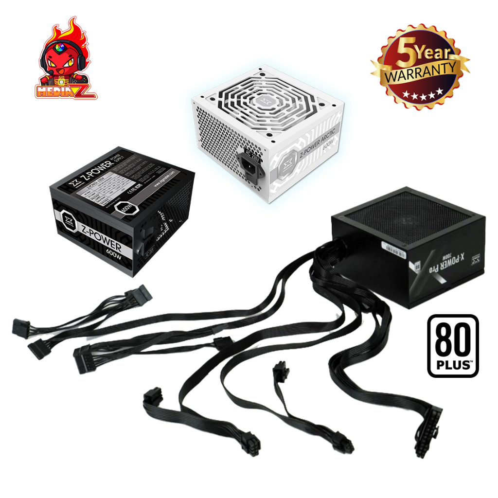 ส่งทันที psu Xigmatek 600w 700w 80Plus ประกัน5ปี พาวเวอร์ซัพพลาย ขาว ดำ มีสายต่อการ์ดจอ Media Z Com