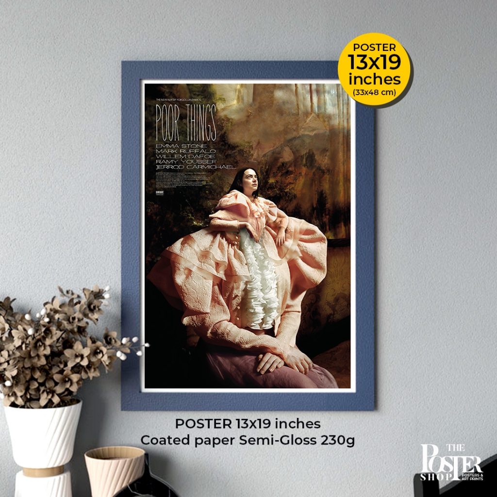 Poor Things Poster  ภาพยนต์ของ Yorgos Lanthimos  / Emma Stone, Mark Ruffalo, Willem Dafoe