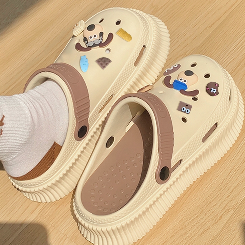 Luckkyshoes NewCollection รองเท้าหัวโต มี 5 สีให้เลือก ทูโทน คลุมโทน กันลื่นใส่สบาย พื้นหนา สาวๆไม่ควรพลาด ใส่ชิลๆชิคๆ
