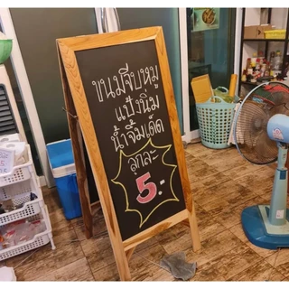 กระดานดำเขียนได้ 2 ด้าน กระดานดำพร้อมขาตั้ง (แถมชอล์ก 6 แท่งสี)