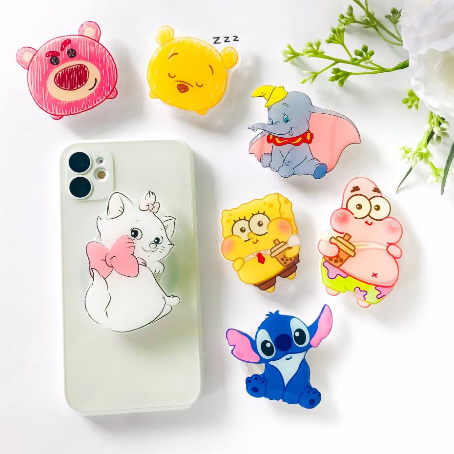 Griptok Acrylic SpongeBob PopSocket การ์ตูนติดหลังมือถือ ที่ติดโทรศัพท์ กริ๊บต็อก