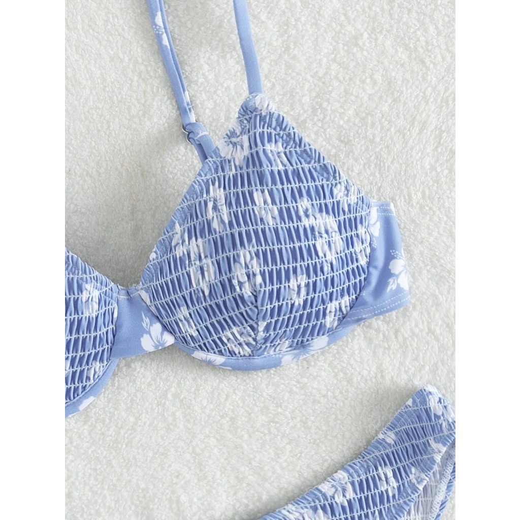 🇹🇭พร้อมส่งในไทย🇹🇭ชุดบิกินี่ bikini sexy ทูพีช ลายดอกไม้ ผ้าว่ายน้ำพรีเมียม ทางเลือกของสาวเซ็กซี่#0176 - รูปที่ 3