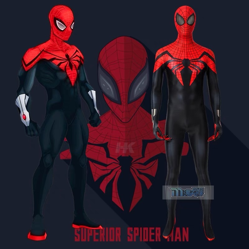 Marvel Superior Spider Man Jumpsuit ฮาโลวีนคอสเพลย์ชุด Zentai Jumpsuit พร้อมหน้ากาก Christmas B