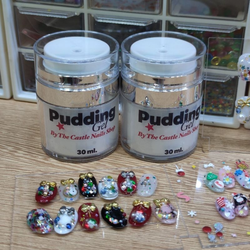 🎀 Pudding Gel 🌈 เจลพุดดิ้ง 🍮🌟  สำหรับปั้น 3D - ฝั่งกลิ๊ตเตอร์ - ติดอะไหล่🎀ครบจบกระปุกเดียวจ้าา ✨พร้อ