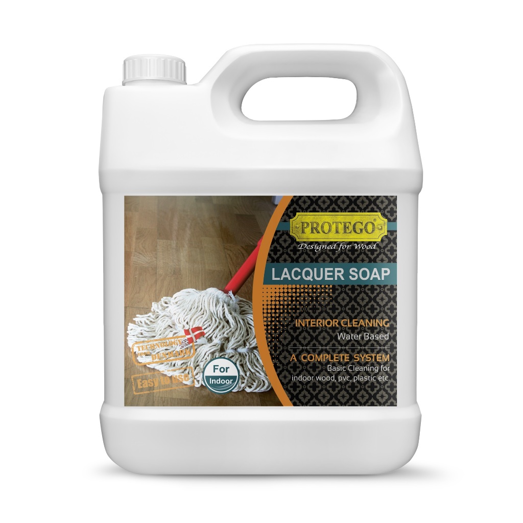 สีทาไม้ สีย้อมไม้โปรเทโก้ PROTEGO Lacquer Soap สูตรน้ำ ใช้สำหรับทำความสะอาดพื้นไม้ที่เคลือบด้วย Lacquer , Laminate