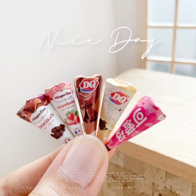 IYOU’DIY [แยกขาย] โมเดลไอศกรีม ของเล่น ของจิ๋ว ของสะสมบ้านตุ๊กตา miniature