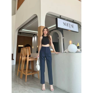 พร้อมส่ง(023)👩🏻‍💻WORK PANT👩🏻‍💻 กางเกงขากระบอกเล็ก 10 ส่วน เอวสูง ทรงสวย ผ้าไมโครเนื้อดี แต่งกระเป๋าหลัง ใส่ได้ทุกโอกาส