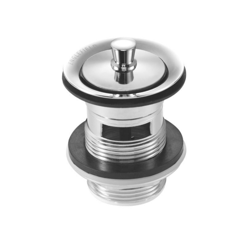 ENGLEFIELD Brass pull and lock drain สะดืออ่างล่างหน้า แบบดึงล็อค (มีรูน้ำล้น) K-11681X-CP