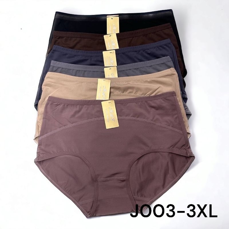 กางเกงชั้นในผู้หญิง J01 ผ้าเรยอน เกรดพรีเมี่ยม เอวสูง (แพ็ค 5 ตัว) ผ้านุ่มลื่นใส่สบาย มีแบบคละสี