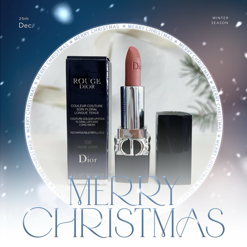 แท้ 🌲  Dior Rouge Dior Couture Color Refillable Lipstick 1.5g #100 Nude Look