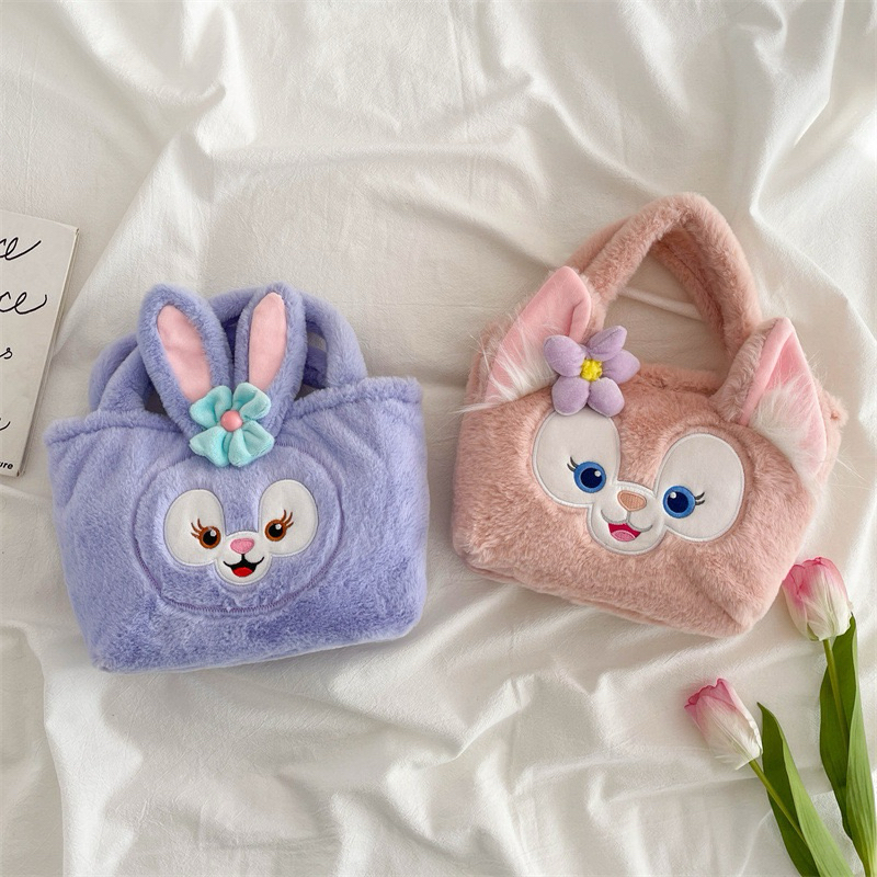 [พร้อมส่ง] กระเป๋าถือลายการ์ตูน ผ้ากำมะหยี่ นุ่มๆน่ารักสุดๆ