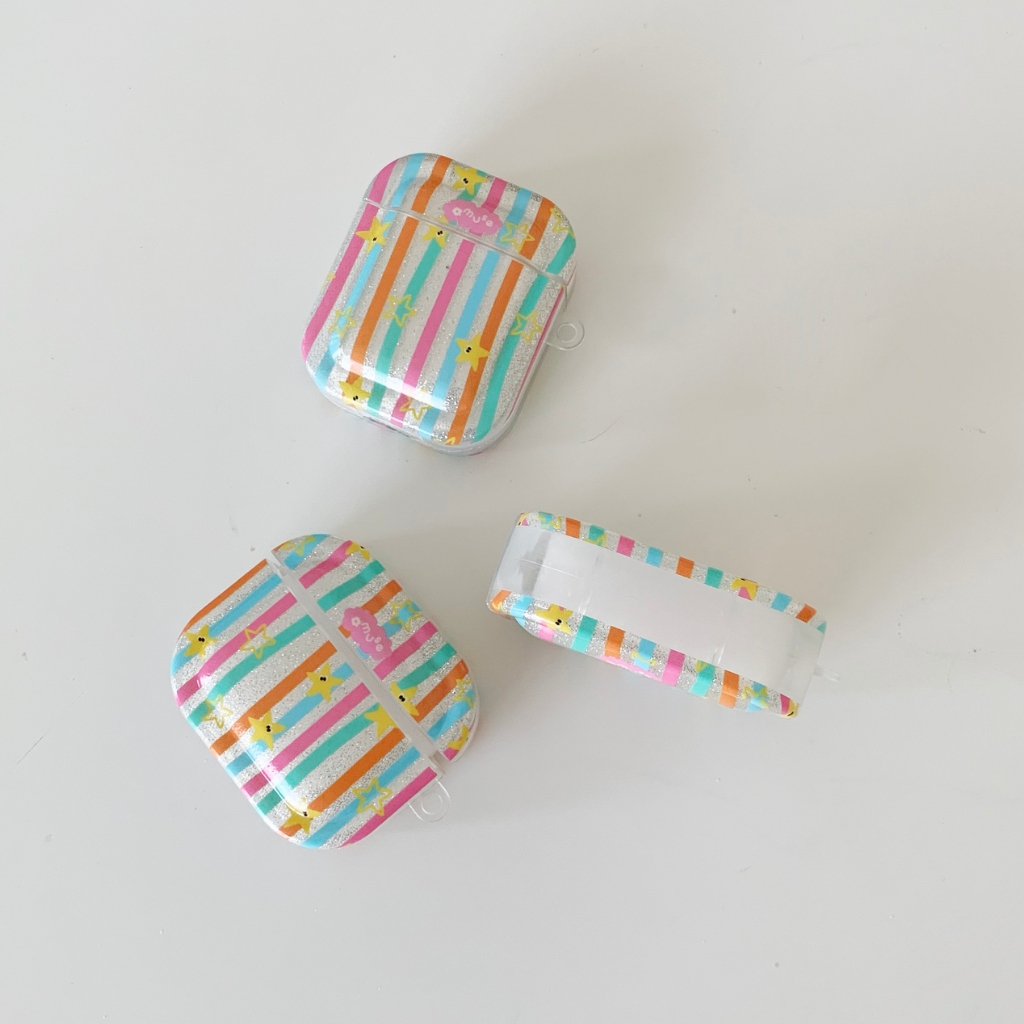 amuse.stuff-airpods case star glitter เคสแอร์พอร์ดตลายดาวมีกลิ้ตเตอร์