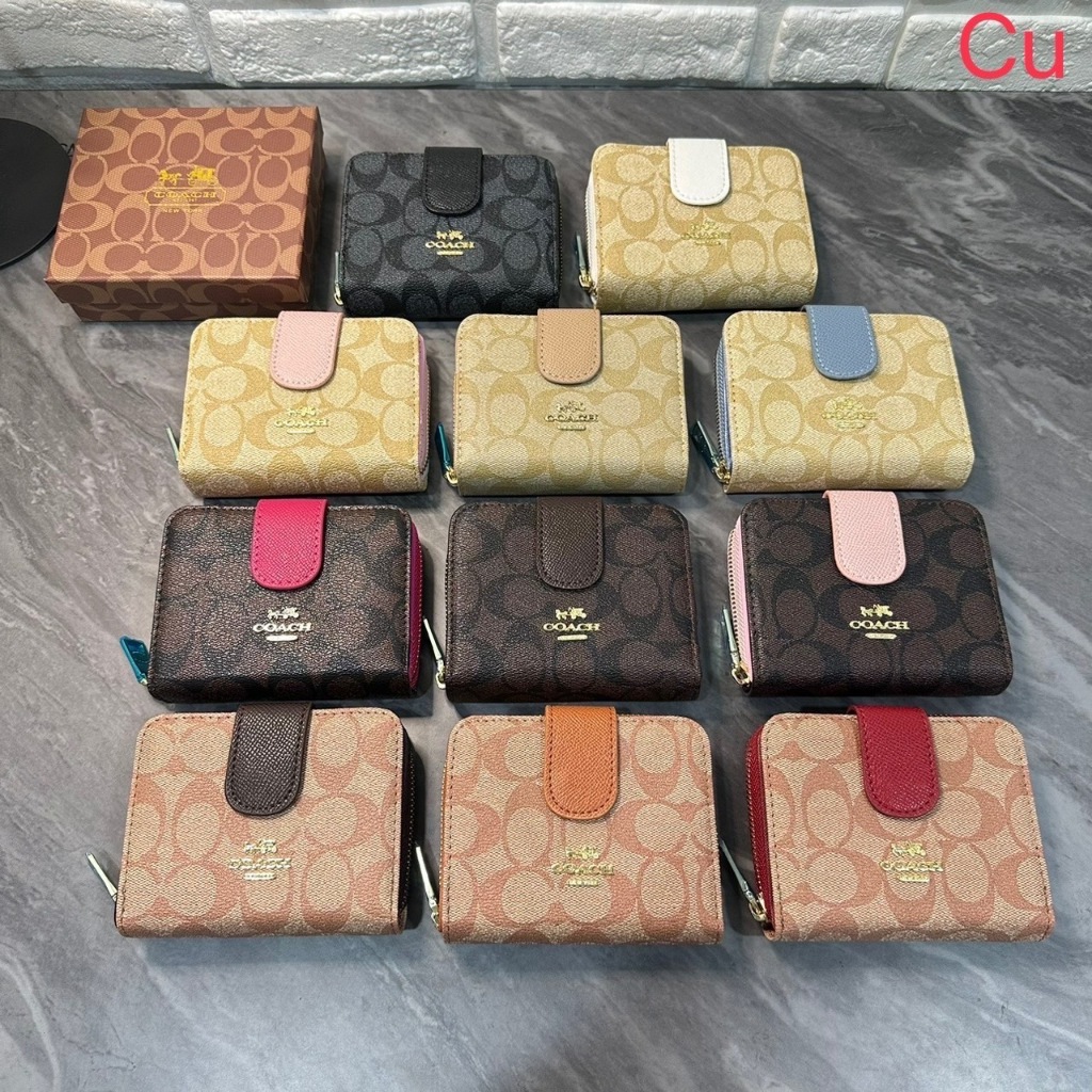 กระเป๋าผู้หญิง coach กระเป๋าสตางค์ใบสั้น5.5นิ้ว