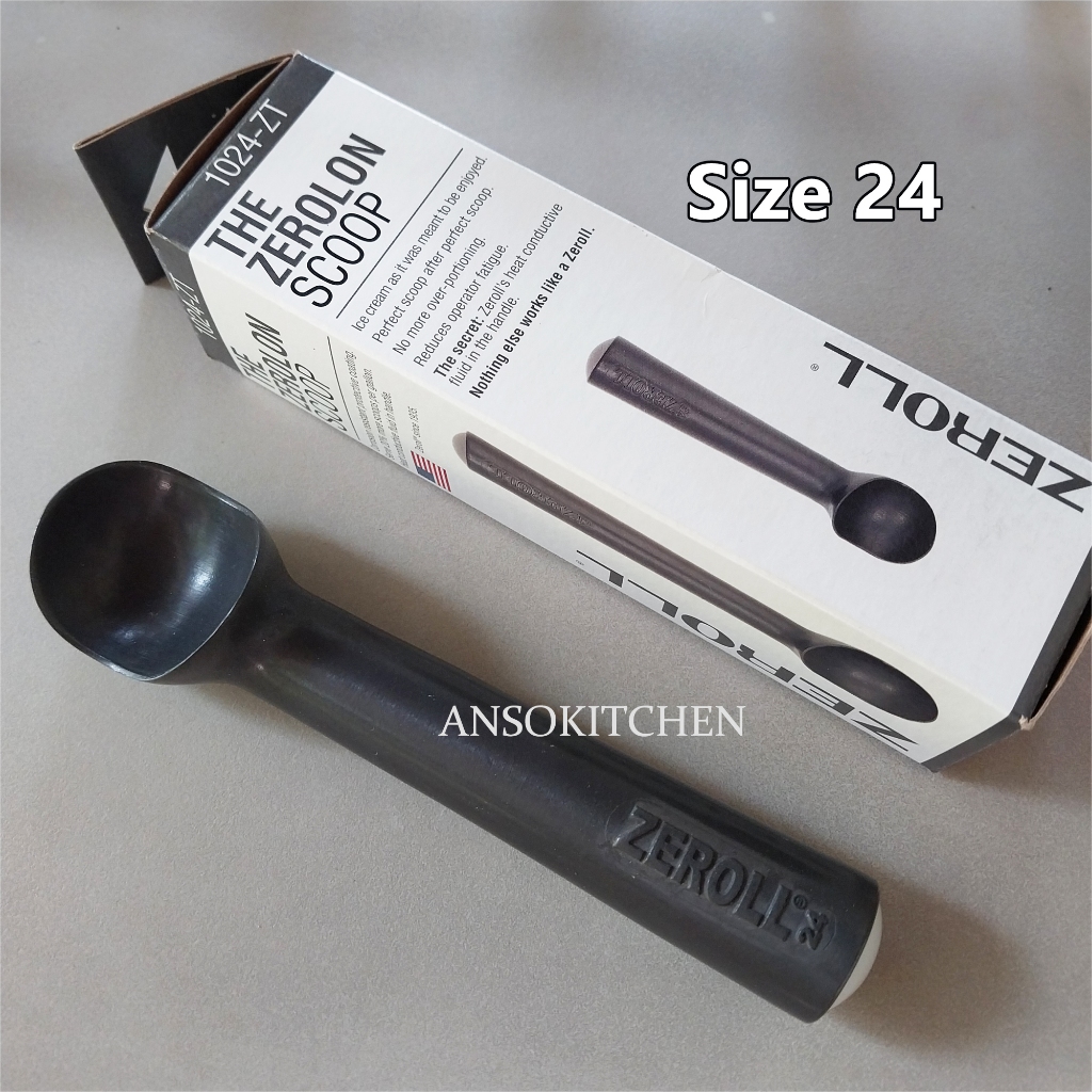 Zeroll Zerolon Scoop Size 24 ที่ตักไอศครีม (Made in USA) พื้นผิวเคลือบ Teflon สีดำ (ขนาดของไอติม 1.5 oz./42 กรัม)