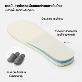 MUJI [ ส่งฟรี ] 👞 รองเท้า ใส่ในบ้าน สลิปเปอร์ Soft Cotton Slippers มูจิ