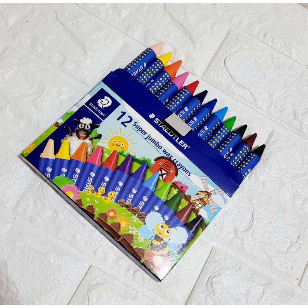 สเต็ดเล่อร์ สีเทียน ซุปเปอร์จัมโบ้ 12สีStaedtler 12 Super Jumbo wax crayons