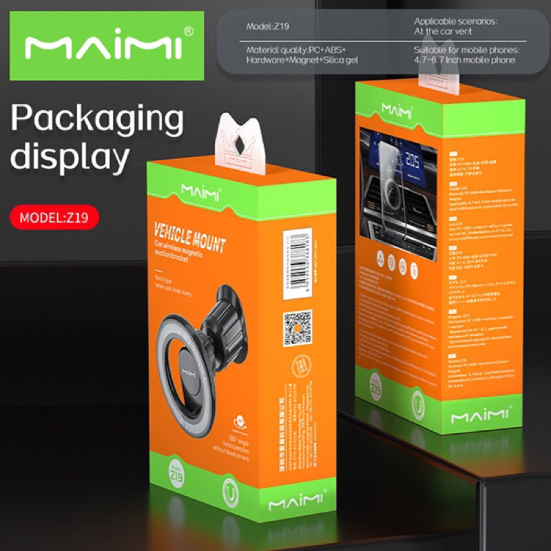 MAIMI ที่ตั้งมือถือในรถ แบบแม่เหล็ก รุ่น Z19 เสียบช่องแอร์ในรถ หมุนได้ 360องศา ติดแน่น