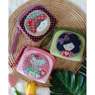 [พร้อมส่ง] 💥 กระเป๋าสตางค์ Handmade แต่งแอพการ์ตูนน่ารัก 2 ช่องใช้งานมีสายคล้องนิ้ว ใส่แบงค์พันพับครึ่ง ใส่บัตรใส่เหรียญ