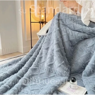 ผ้าห่มขนแกะ ขนาด8ฟุต 200x230 cm หนาสองชั้น รุ่น Standard