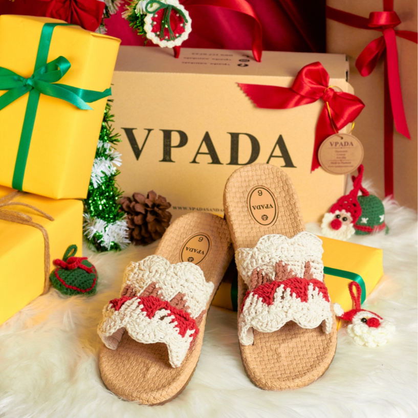 Vpada_sandals_VP-C30 Crochet Collection รองเท้าแตะชายหาดส้นแบน รองเท้าแตะแฟชั่น