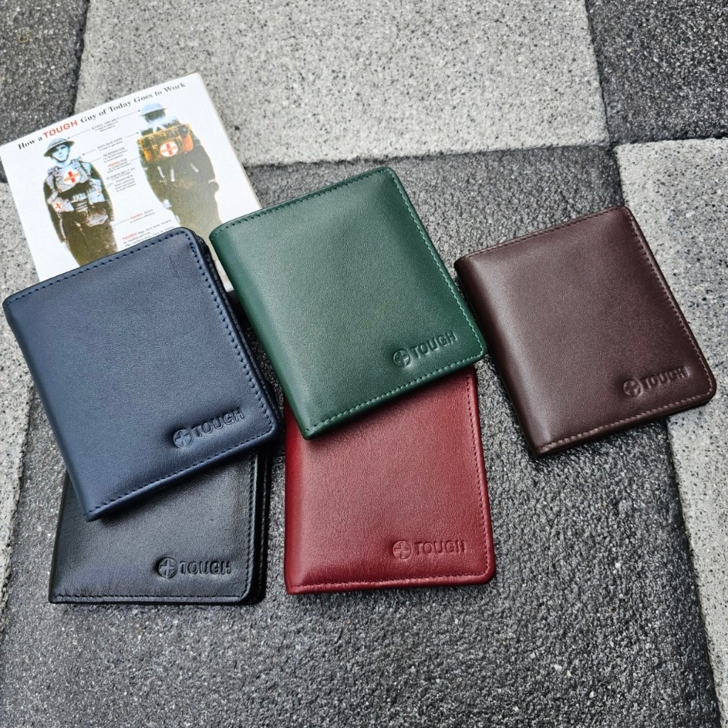 กระเป๋าสตางค์แบรนด์แท้ TOUGH 100% หนังนิ่ม หนังแท้ ทรงแนวตั้ง เล็กกะทัดรัด บางเบา พร้อมกล่อง