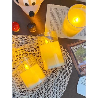 【5ขนาด】เทียนปลอม พลาสติก โคมไฟเทียน โคมไฟ LED รูปทรงเทียน สำหรับตกแต่งบ้าน ใส่ถ่านAAA No.3744 LZ