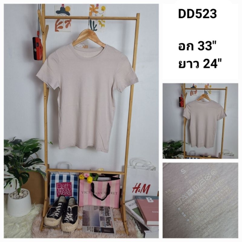 (DD523) เสื้อยืดแฟชั่น มือสอง ญี่ปุ่น อก 33 นิ้ว : Muji