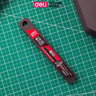 Deli ใบมีดคัตเตอร์ คมพิเศษ ใบมีด 9 มม 60 องศา ตัดกระดาษง่าย วัสดุแข็งแรง ทนทาน แพ็ค 1 ชิ้น