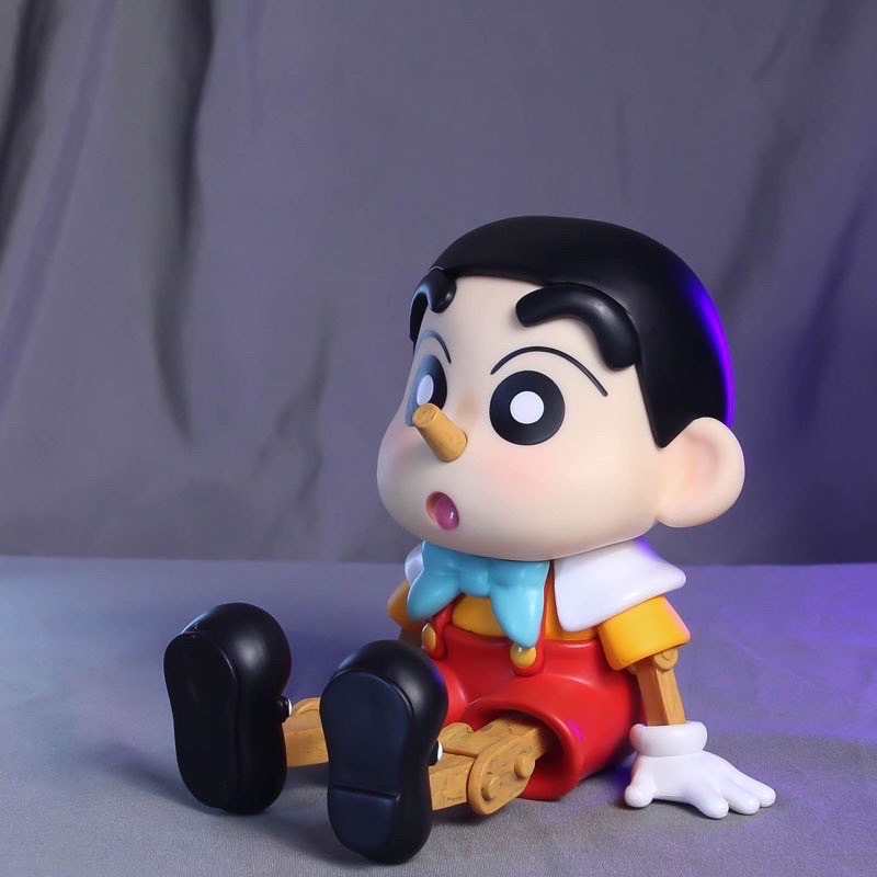ของเล่นโมเดลฟิกเกอร์ชินจัง สําหรับตกแต่งบ้าน Crayon Shin-chan Cosplay Pinocchio ขนาด 13 เซนติเมตร