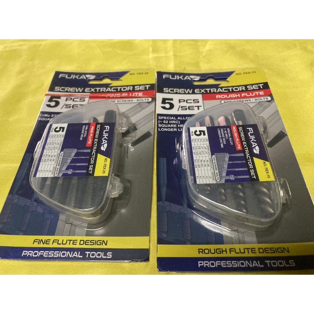่ชุดถอนเกลียวซ้าน5ตัวชุดยี่ห้อFuka
