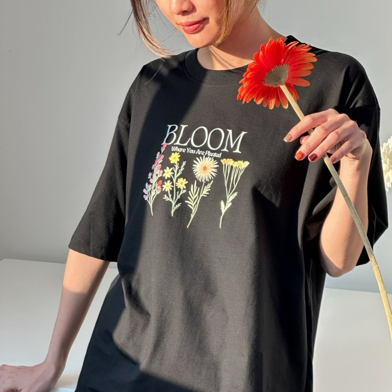 พร้อมส่ง เสื้อยืดโอเวอร์ไซส์ Oversize feelgood (BLOOM)