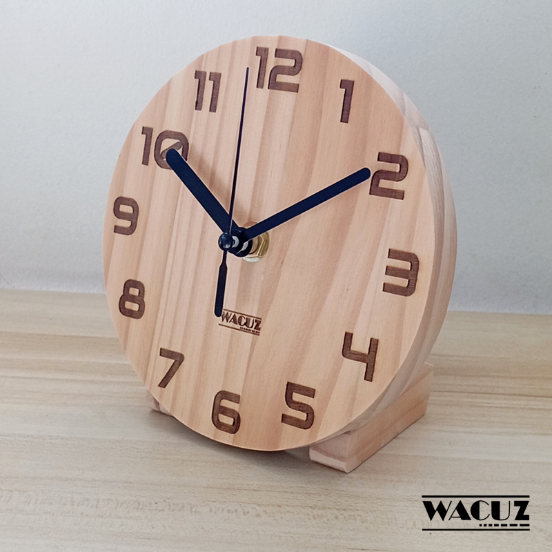 นาฬิกาไม้ตั้งโต๊ะมินิมอล รุ่น DP-5031C แบรนด์ WACUZ - Desk-Table Wooden Clock