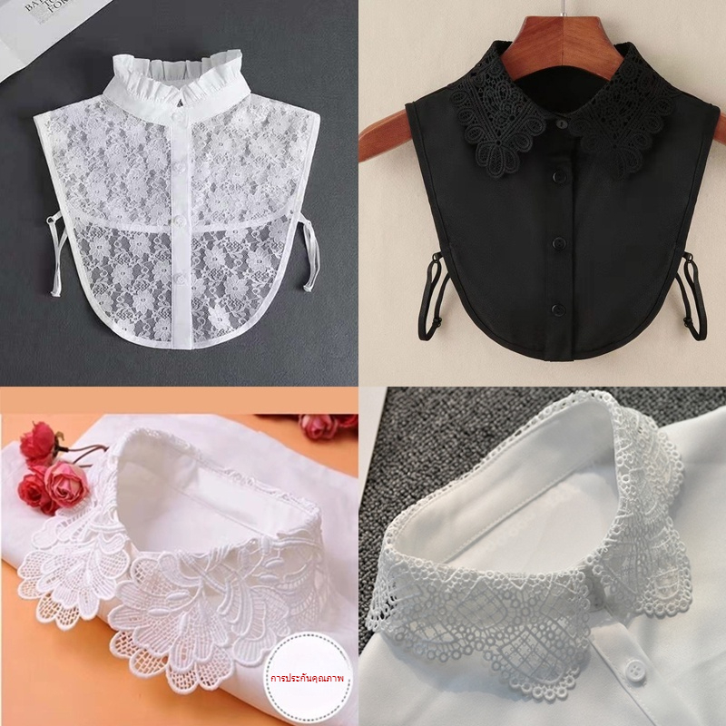 ปกคอเสื้อปลอม สไตล์โมริ สำหรับผู้หญิง ตกแต่งเสื้อผ้าใส่สบาย ใช้งานกับเสื้อไหมพรมและผ้าคลุมไหล่