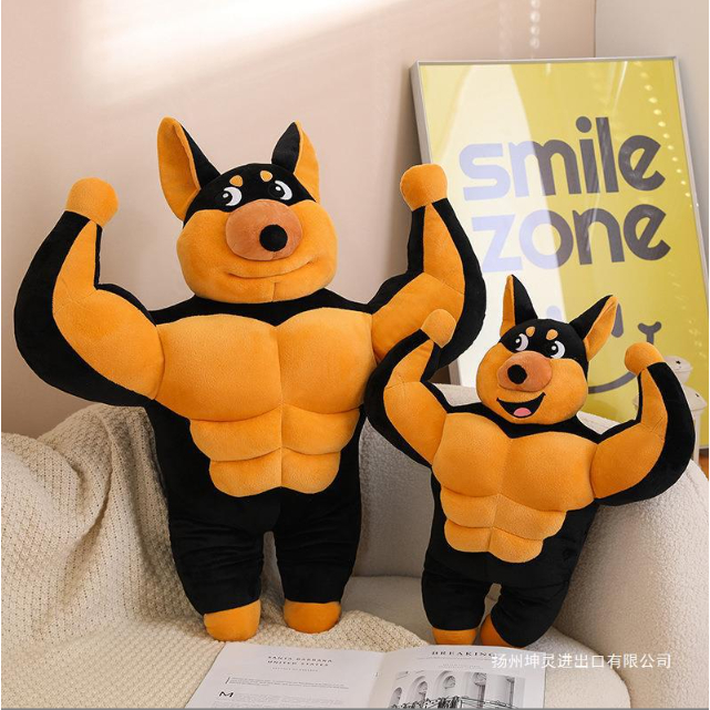 🔥พร้อมส่ง🔥ตุ๊กตาหมานักกล้าม มีซิกแพ็ค ขนาด55cm