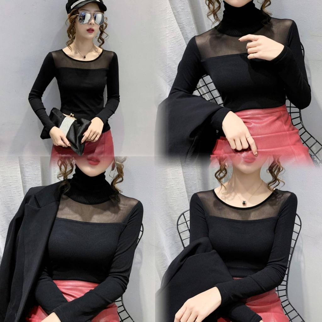 DTXmarket No.696 เสื้อแขนยาวผู้หญิงใส่หน้าหนาว ผ้านิ่มใส่สบาย (คละลาย) เสื้อผ้าแฟชั่น ไซส์ M L XL 2XL
