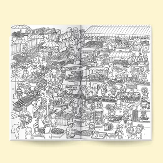 mini market coloring book สมุดระบายสี 16 หน้า ขนาด 17x28cm