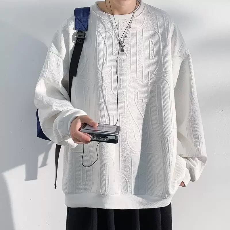 #046#L-5XL#เสื้อแขนยาวแฟชั่นรุ่นใหม่สไตล์เกาหลีงานพิมพ์ลายสวยๆผ้าแจ็คการ์ผ้ายืดใส่สบาย