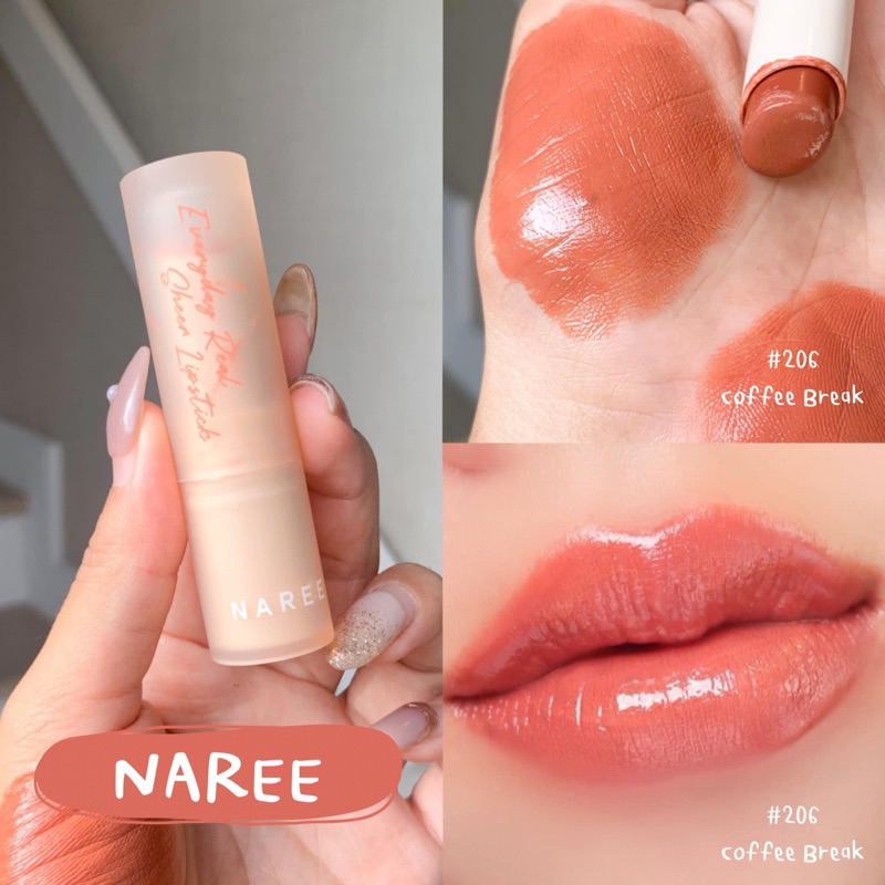 Naree ทำลิปออกมาดีตลอด รุ่นนี้เป็นรุ่นที่เราชอบมากที่สุดเพราะช่วงนี้เทรนปากฉ่ำกำลังมาแรง ที่สำคัญสีแน่น