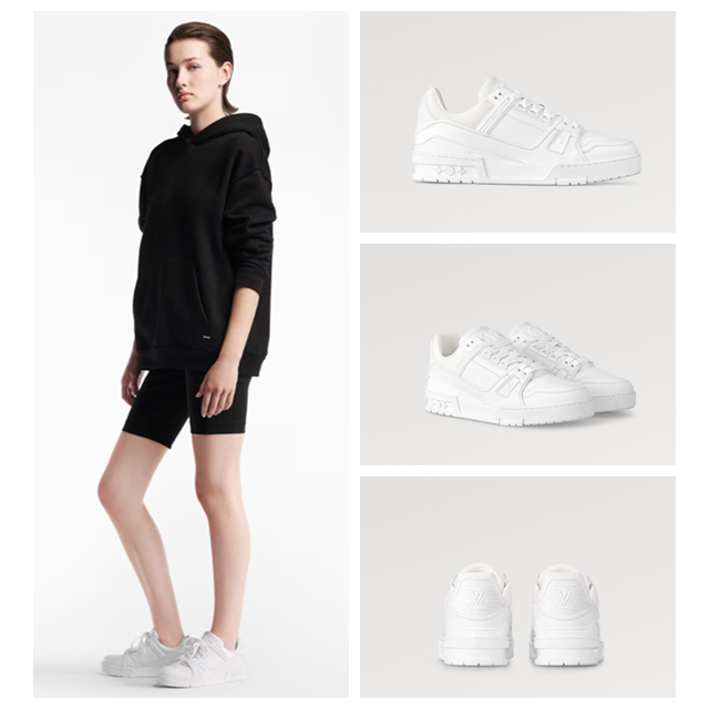 Louis Vuitton/LV TRAINER/สีขาว/รองเท้าผ้าใบผู้หญิง