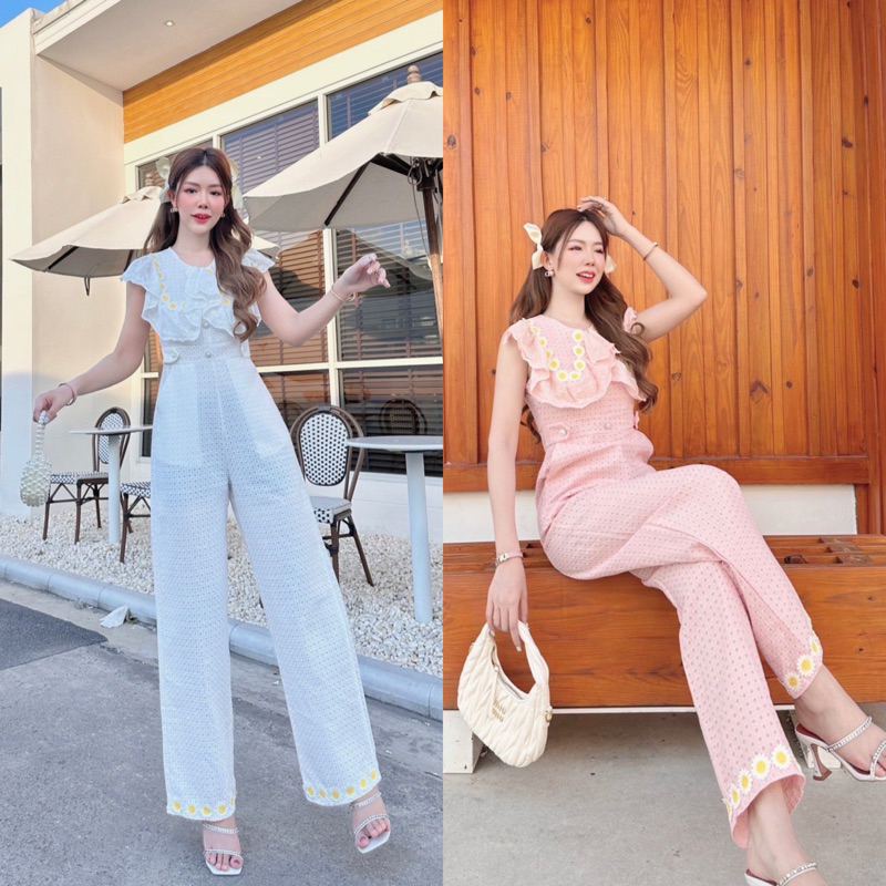 ชุดจั๊มขายาวคอระบาย BRT