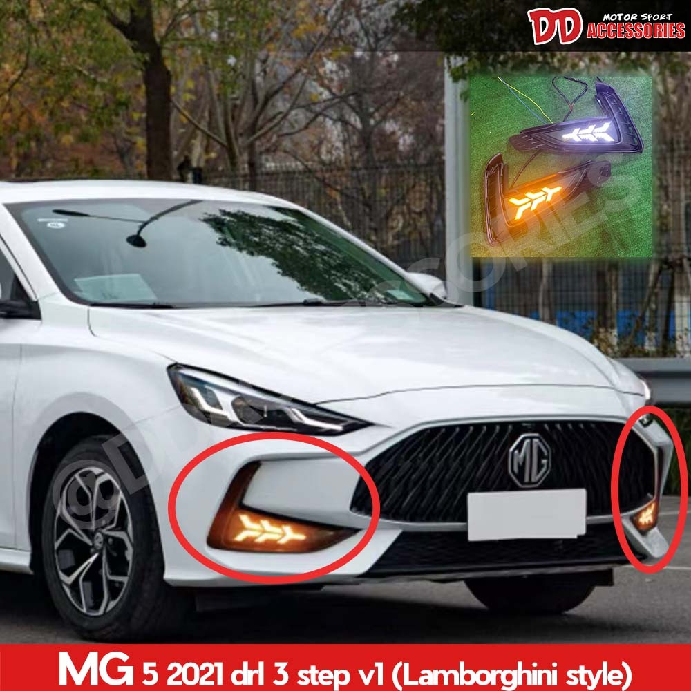 เดไลท์ ตัดหมอก สปอร์ตไลท์ daylight DRL MG 5 MG5 2021 2022 2023 ลาย Lambo V1 ไฟ 3 step