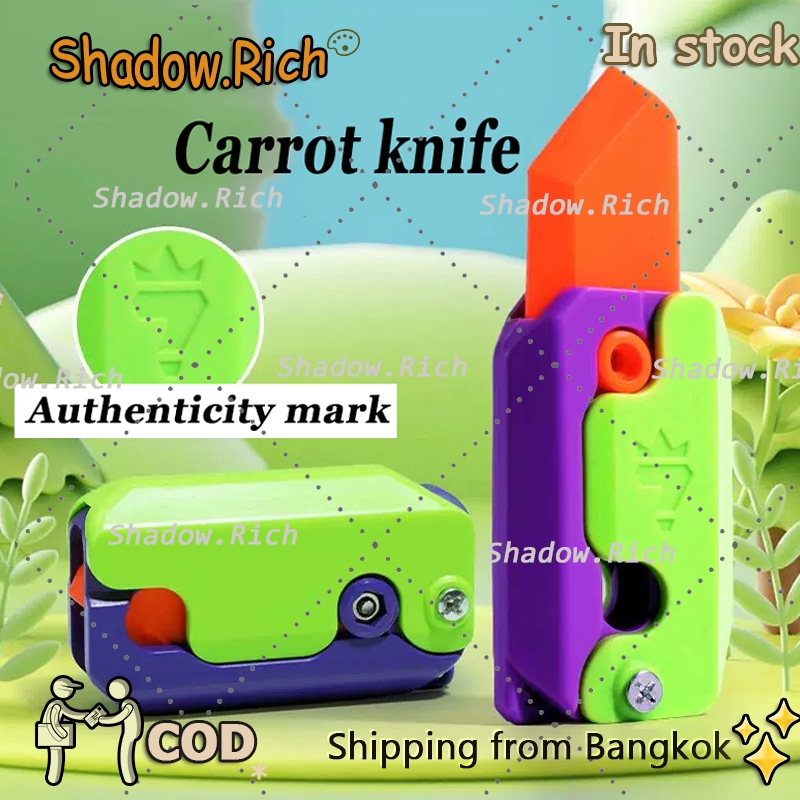 Shadow.rich Ready to send Carrot Model Carrot Small 3D Knife Stress Relief Toy Glow Knife